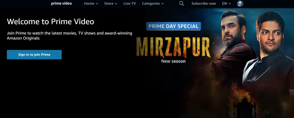 Amazon prime video OTT platform