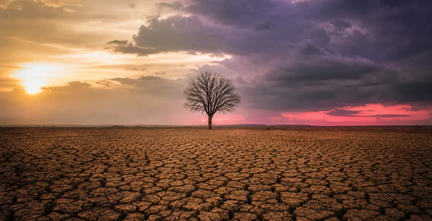 Drought-hit cracked farmland during India weak monsoon 2026
